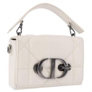 Christian Dior Caro Leather White Leather Handbag